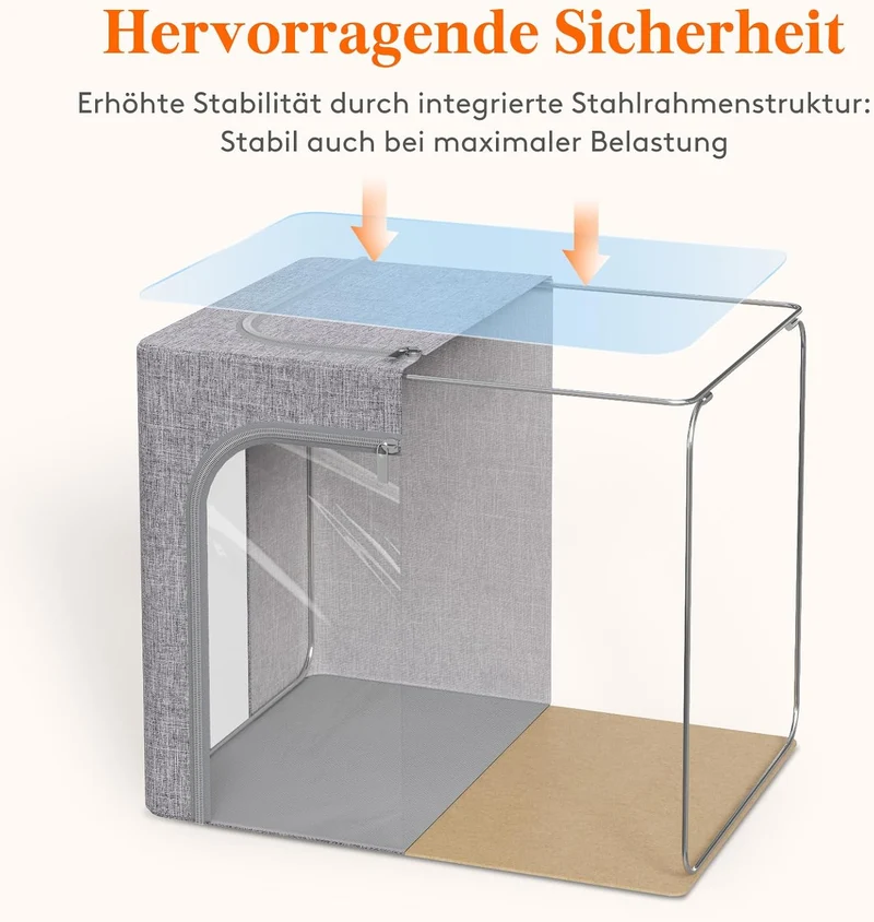Lifewit 25L Aufbewahrungsbox mit Deckel, Kleidung Aufbewahrung, Faltbare Kleideraufbewahrung mit Met