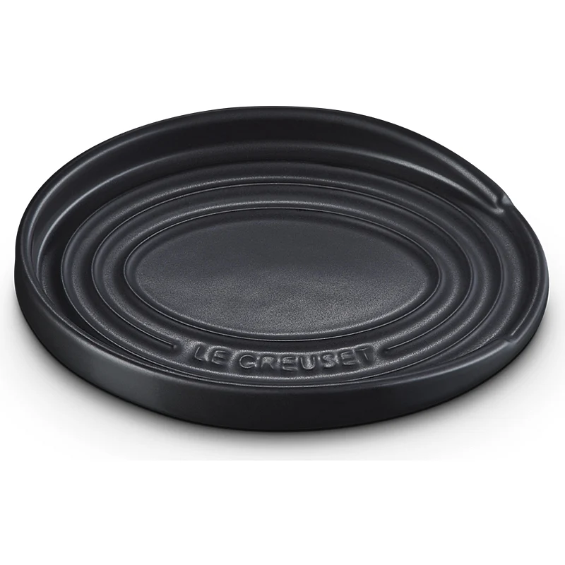 le Creuset Löffelablage oval Schwarz matt