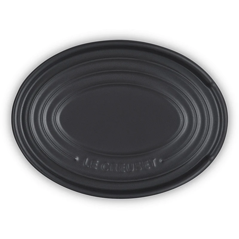 le Creuset Löffelablage oval Schwarz matt