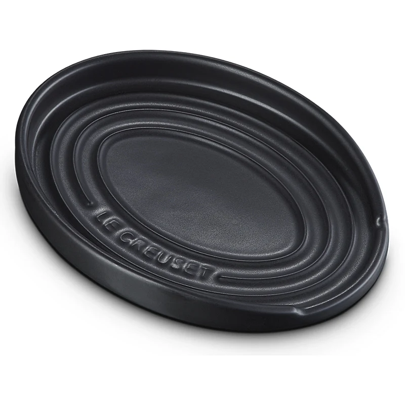 le Creuset Löffelablage oval Schwarz matt