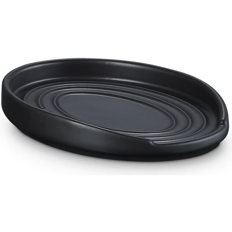 le Creuset Löffelablage oval Schwarz matt