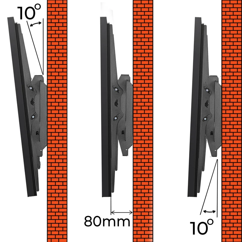 Maclean TV MC-750N Heavy Duty TV Wall Mount Bracket max. 120kg Flat Slim Tilting VESA 900x600 60-120" Black