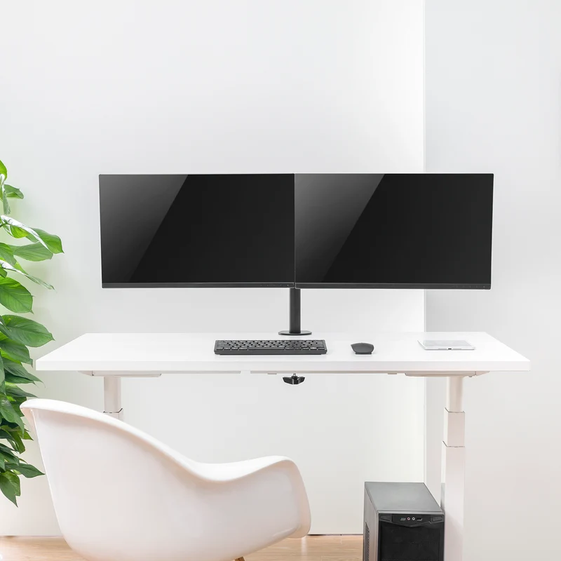 Maclean Brackets MC-884 Double Desk Bracket For 2 Monitors LCD Adjustable Gaming Office VESA 7'' - 32"