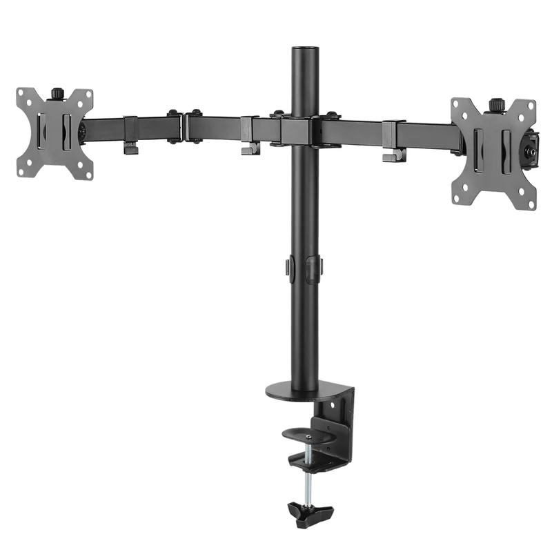 Maclean Brackets MC-884 Double Desk Bracket For 2 Monitors LCD Adjustable Gaming Office VESA 7'' - 32"