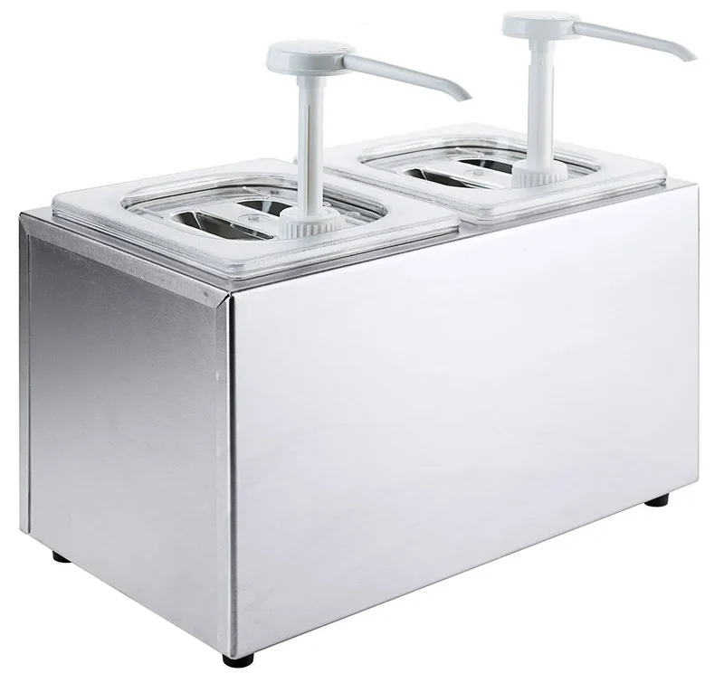 Edelstahl Saucendispenser mit Pumpe 1-2 Behälter / Leer Gestell