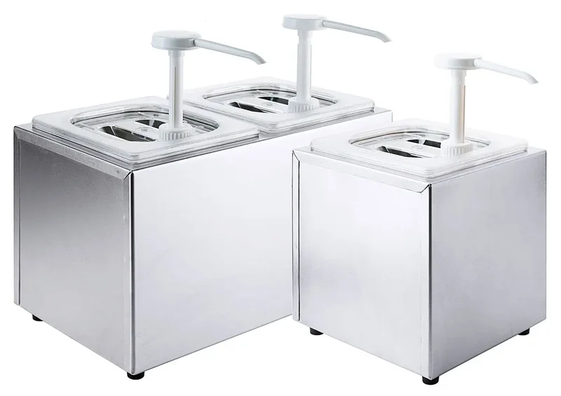 Edelstahl Saucendispenser mit Pumpe 1-2 Behälter / Leer Gestell