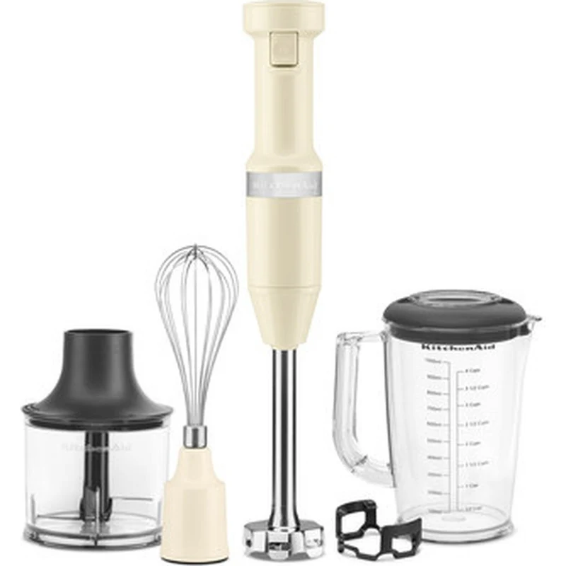 KitchenAid kabelgebundener Stabmixer mit Zubehör 5KHBV83EAC crème