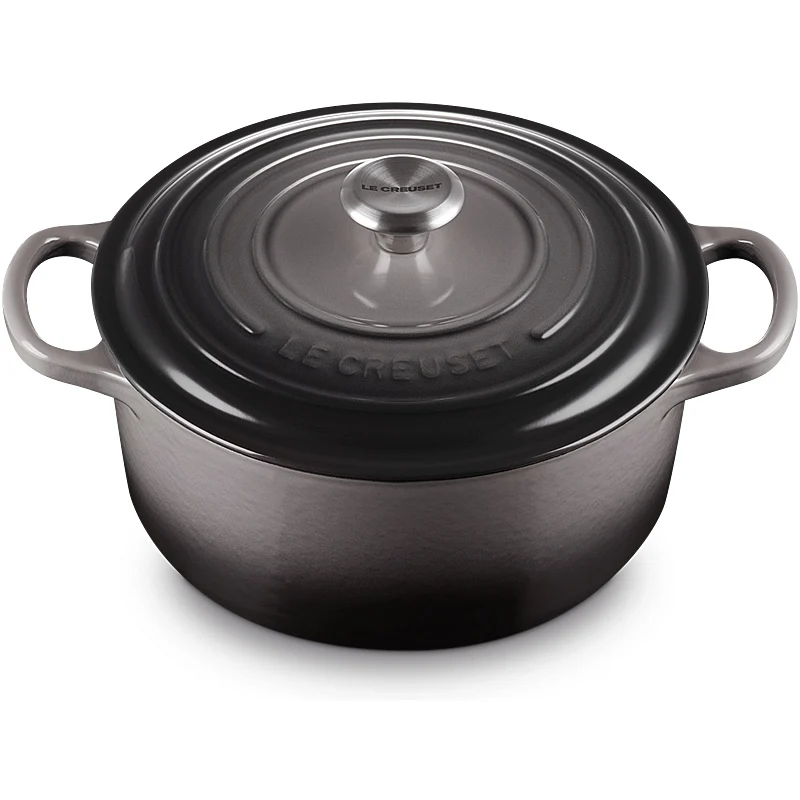 Le Creuset Bräter Signature rund 26 cm Flint