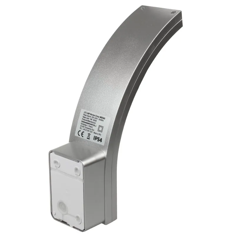 Maclean LED Facade Light, 800 lm, IP54, 10 W, natural white (4000 K), silver, MCE343 SV, 2 pieces