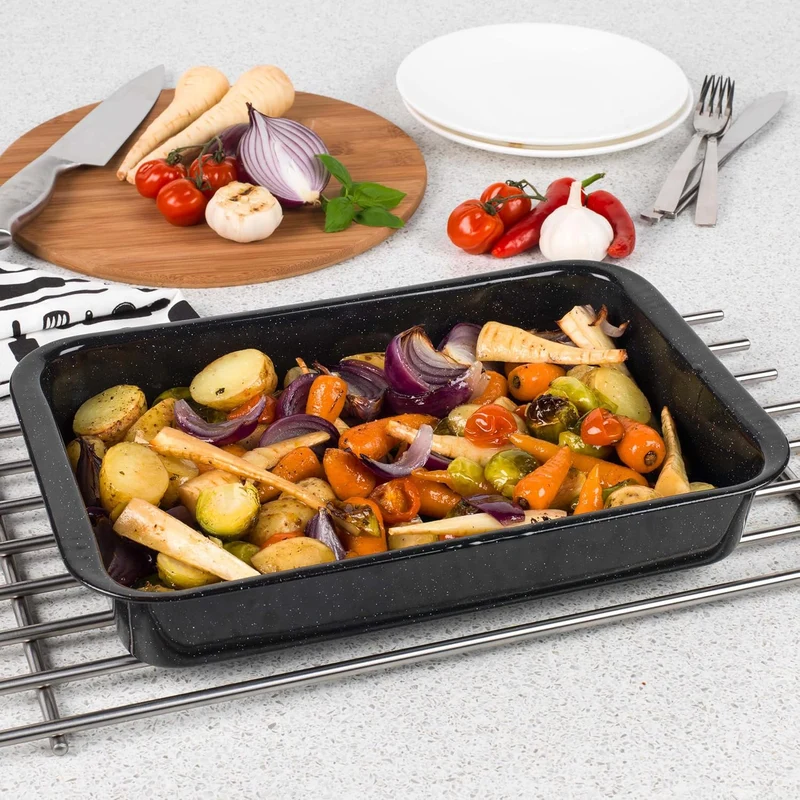 Russell Hobbs Romano Tiefer Bräter 36 cm – Spülmaschinenfeste Ofenform mit Antihaftbeschichtung, rec