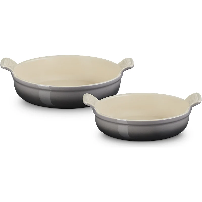 Le Creuset Auflaufformen-Set rund Tradition 20/24 cm Flint