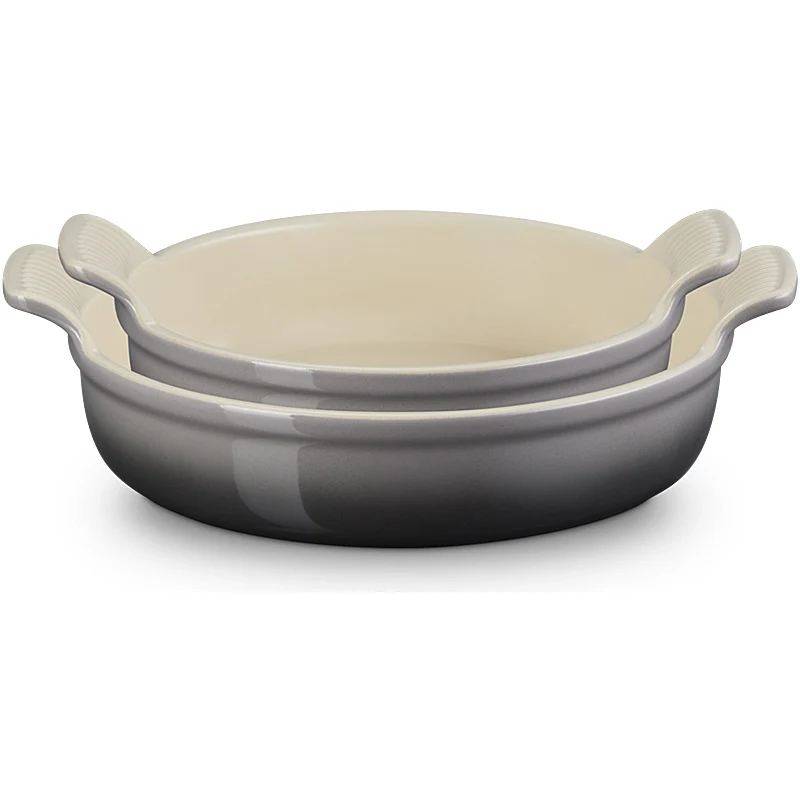 Le Creuset Auflaufformen-Set rund Tradition 20/24 cm Flint