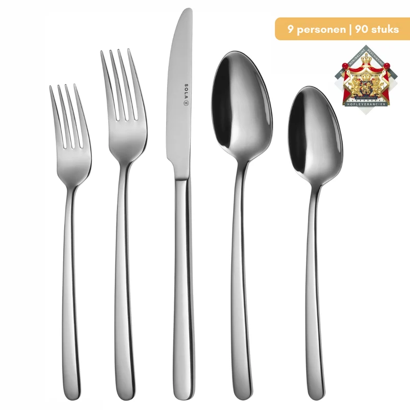 Sola Besteckset Donau - 18/10 Edelstahl - 90-teilig / 9 Personen