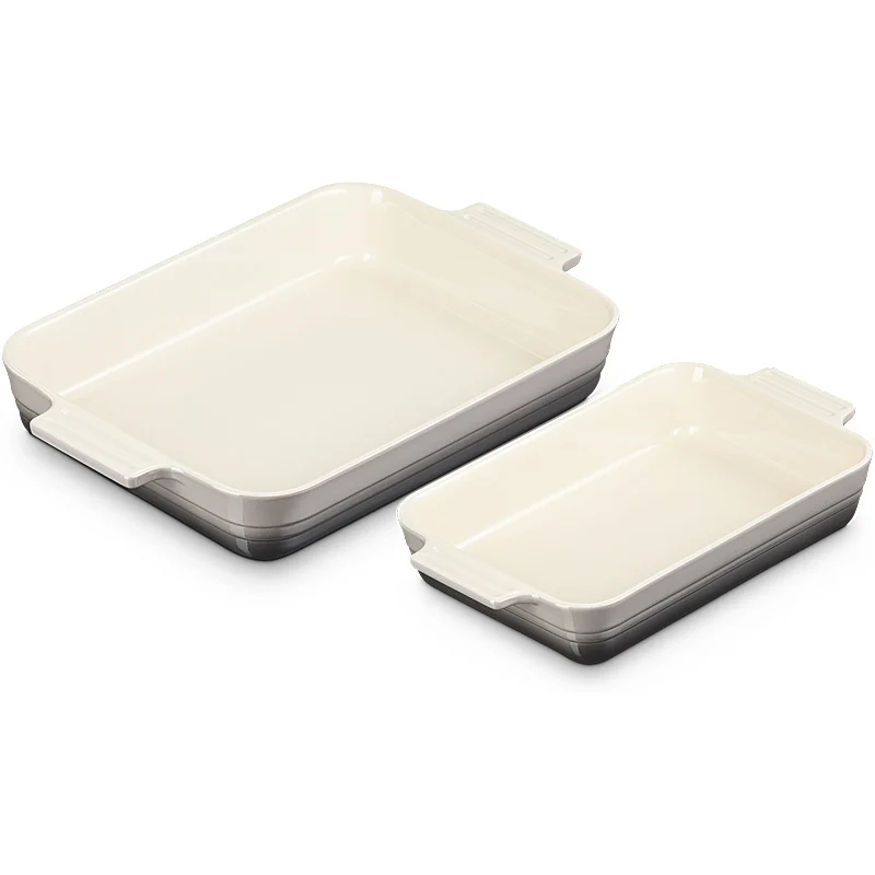 Le Creuset 2er-Set Auflaufform rechteckig Klassik 25/32 cm Flint