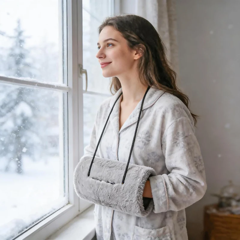 Winmany Handwärmer aus Kunstfell, für Damen, Winter, weicher Plüsch, mit Aussentasche für Handy, Sch