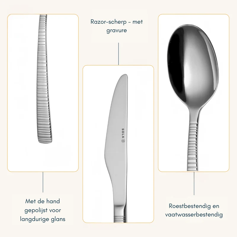 Sola Besteckset Bali - 18/10 Edelstahl - 90-teilig / 9 Personen