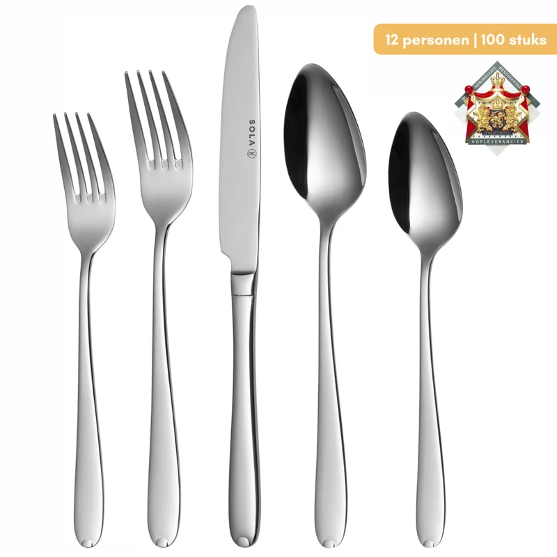 Sola Besteckset Fleurie - 18/10 Edelstahl - 100-teilig / 12 Personen