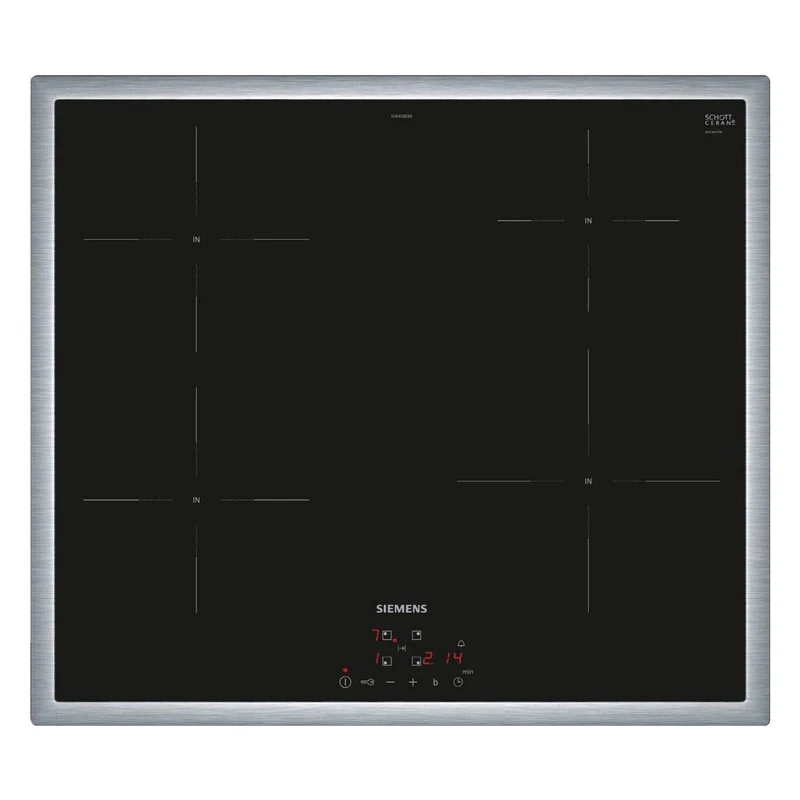 Siemens iQ100 EH645BEB6E Induktionskochfeld Schwarz, Edelstahl Integriert 60 cm 4 Zone(n)
