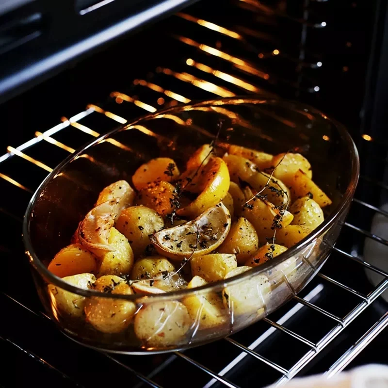 1.5L Oval Glass Roaster Dish - Borosilicate Bakeware