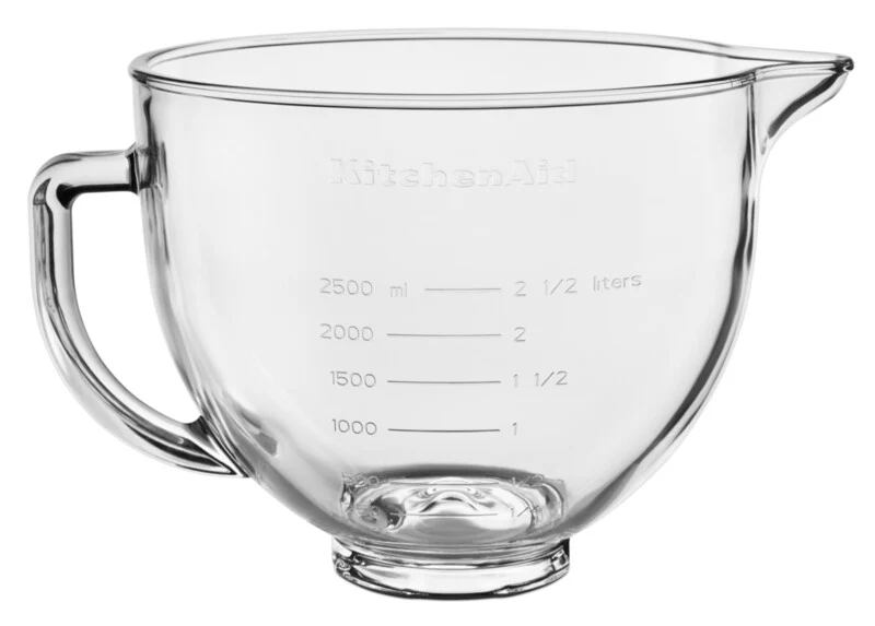 KitchenAid Zubehör Klar-Glasschüssel 4,8 L mit Griff + Silikondeckel (5KSM5GB)