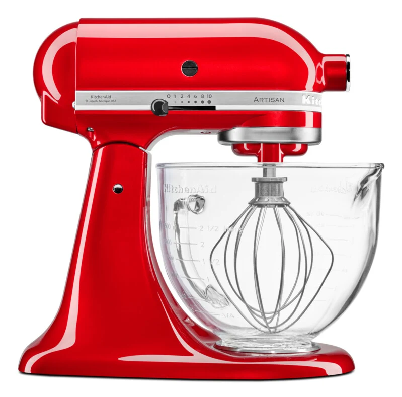 KitchenAid Zubehör Klar-Glasschüssel 4,8 L mit Griff + Silikondeckel (5KSM5GB)