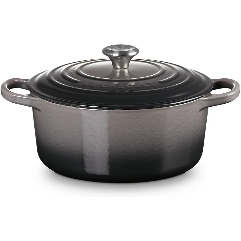 Le Creuset Bräter Signature rund 24 cm Flint