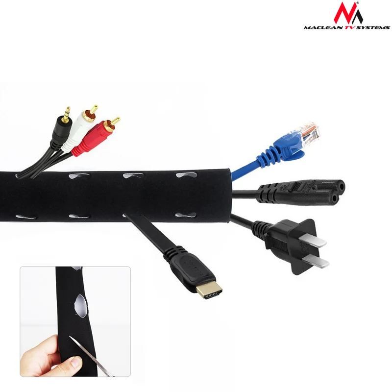 Maclean Adjustable Cable Channel MCTV-672 Black and White to choose