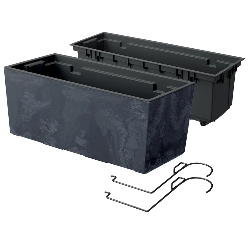 Urbi Case Concrete Effect DUC400EW-S433 - Flower Pot Hooks Insert Balcony Planter Box Indoor Outdoor UV Resistant