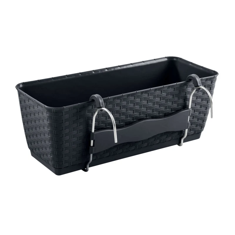 Prosperplast DRL400PW-S433Rectangular flowerpot with hooks Prosperplast Ratolla PW anthracite Rectangular