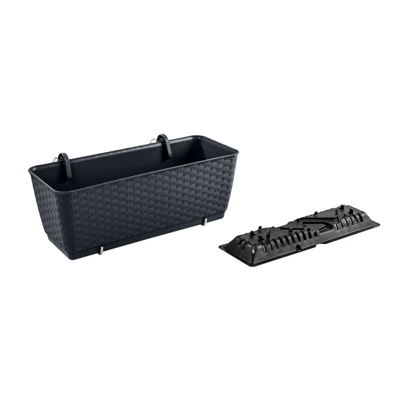 Prosperplast DRL400PW-S433Rectangular flowerpot with hooks Prosperplast Ratolla PW anthracite Rectangular