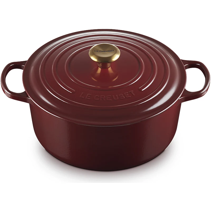 Le Creuset Bräter Signature rund 24 cm Garnet