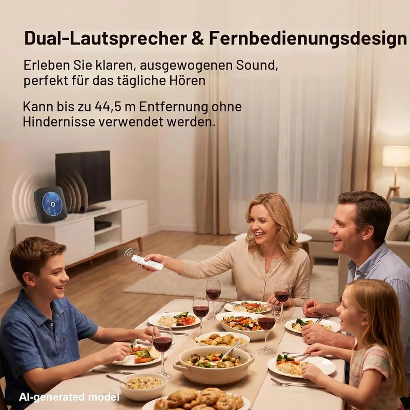 Gueray Tragbarer CD Player Tragbar : Radio CD Players Kinder CD-Player Discman mit 1800mAh Akku Laut