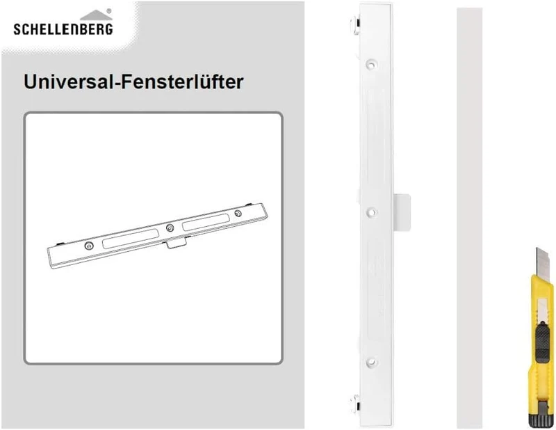 Schellenberg 46600 Universal-Fensterlüfter Passivlüftung für den Fensterflügel, Weiss Weiss Erweiter