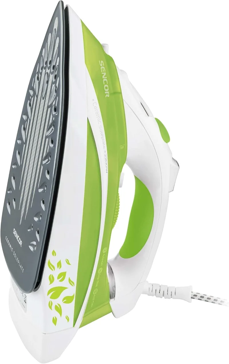 SENCOR SSI 8440GR Dampfbügeleisen (2200 Watt, Bügelfläche aus Keramik) grün, Grün