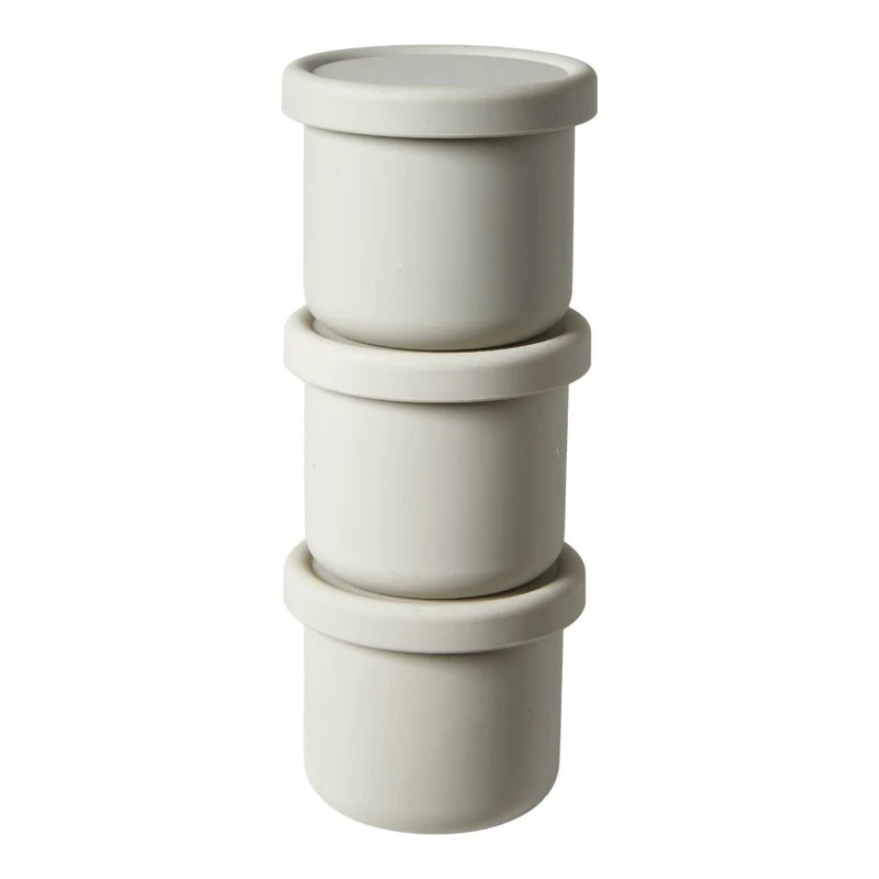 Lebensmittelaufbewahrung 6-teilig – 8x8x5,5 cm – Silikon grau