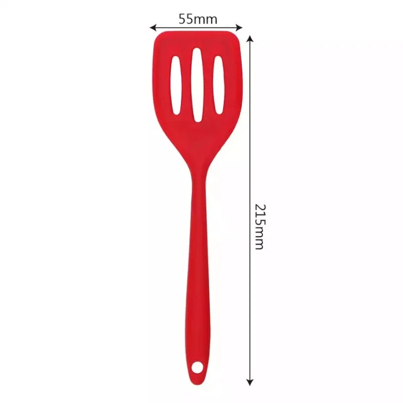 2 Pcs Silicone Slotted Turner & Spoon Set (Heat-Resistant Non-Stick Cooking Utensils)