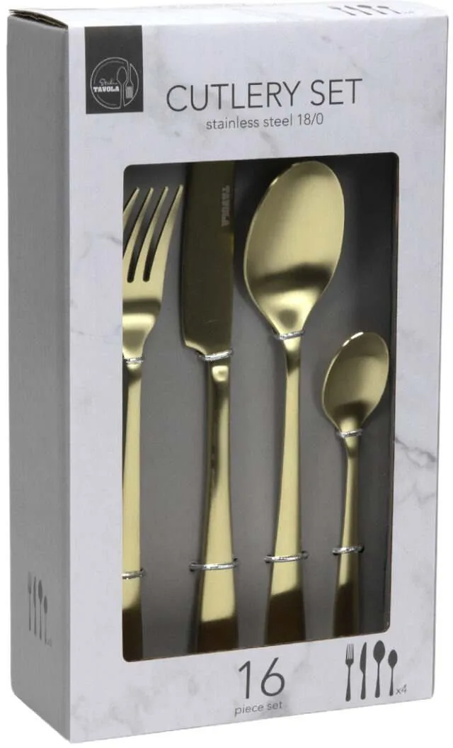 Studio Tavola Besteckset – Champagner – 16-teilig / 4 Personen
