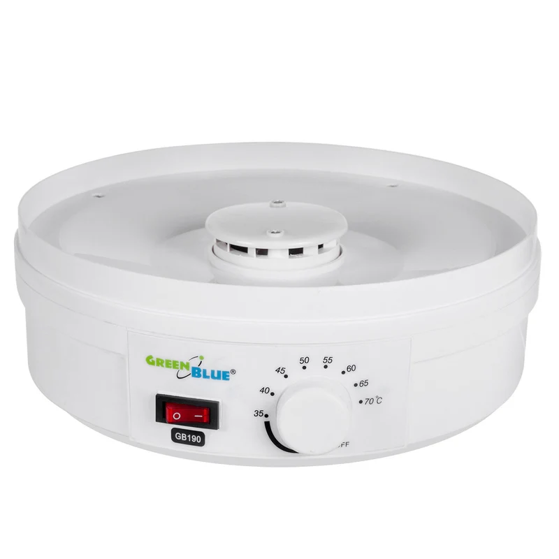 GreenBlue GB190 Food Dehydrator Fruit Vegetable 350W - 5 Trays - 35 to 70°C Temperature Control Adjustable