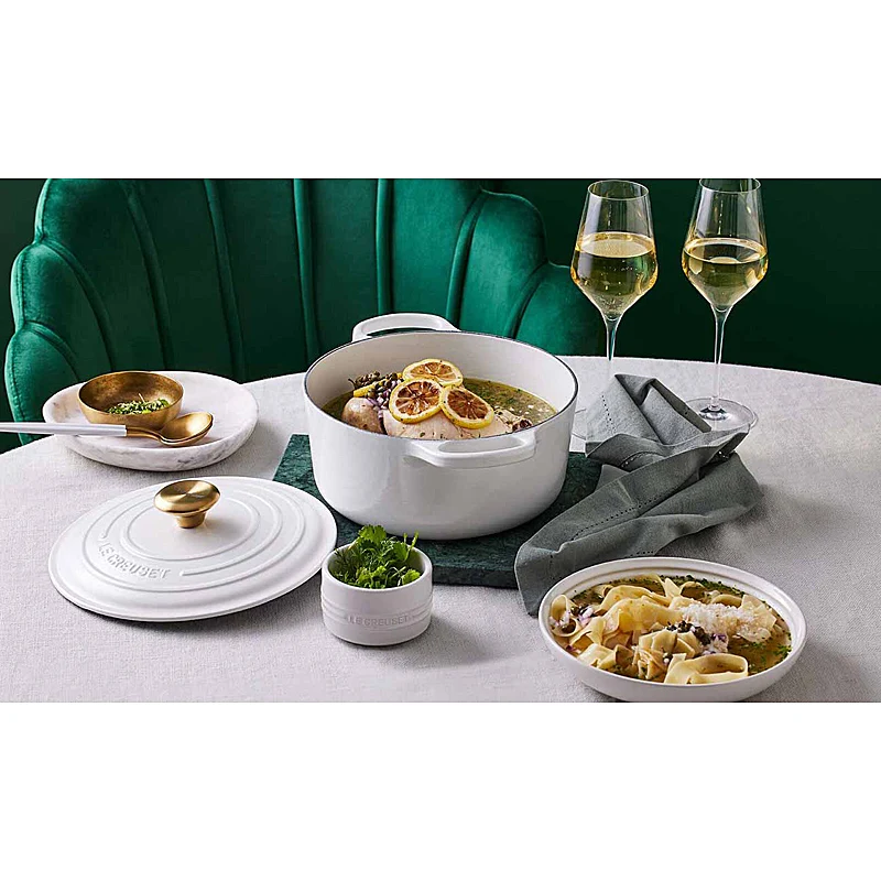 Le Creuset Bräter Signature rund 20 cm White
