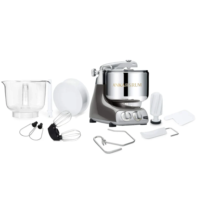 Ankarsrum Assistent Original 6230 - Black Chrome Hochglanz Metallic incl. Ice Creme Maker