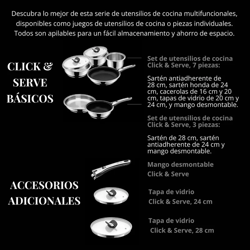 Mango de acero inoxidable desmontable Click & Serve WMF