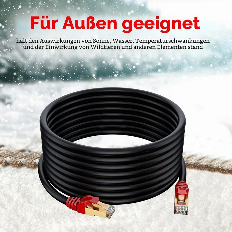 MutecPower 5m CAT 7 Aussen Verwendung wasserdicht Direct Burial RJ45 Ethernet Netzwerkkabel - SSTP -