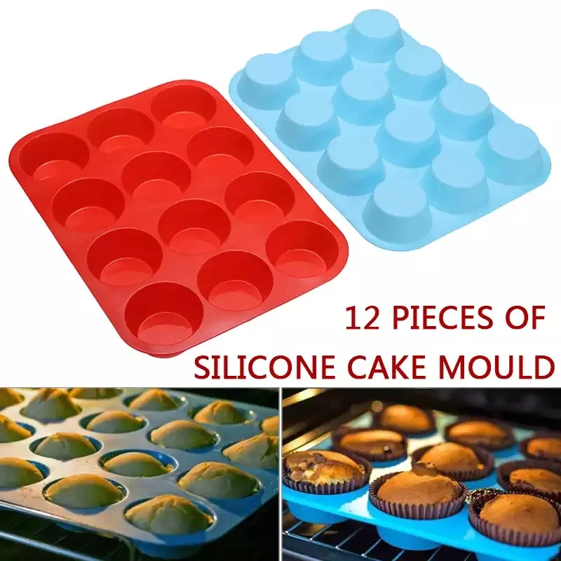 12 Cup Large Silicone Cupcake Mould