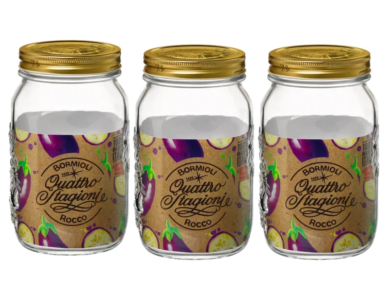 Bormioli Rocco Weckpot Quattro Stagioni - ø 8,6 cm / 1 Liter - 3 Stück