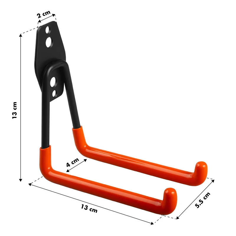 Maclean Wall Mount / Hanger for the Garage, for tires, gardening tools, ladders, hoses, and bicycles, max. load 50 kg, MC-443, 2 pieces