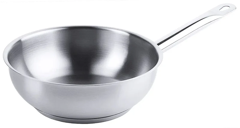 Edelstahl Sauteuse Ø 16-24 cm Rohrgriff Schüttrand
