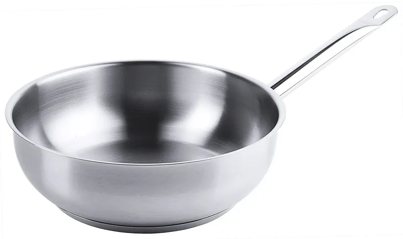 Edelstahl Sauteuse Ø 16-24 cm Rohrgriff Schüttrand