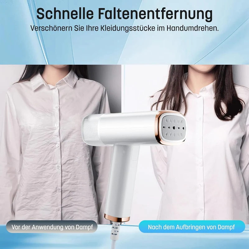 Dampfglätter Steamer Dampfbügler Faltbar - 1200 W, Kompakt und Faltbar, 120ml Wassertank konstante D