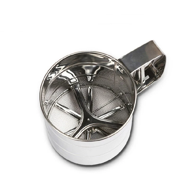 Stainless Steel Flour Sieve Sifter with Turning Crank