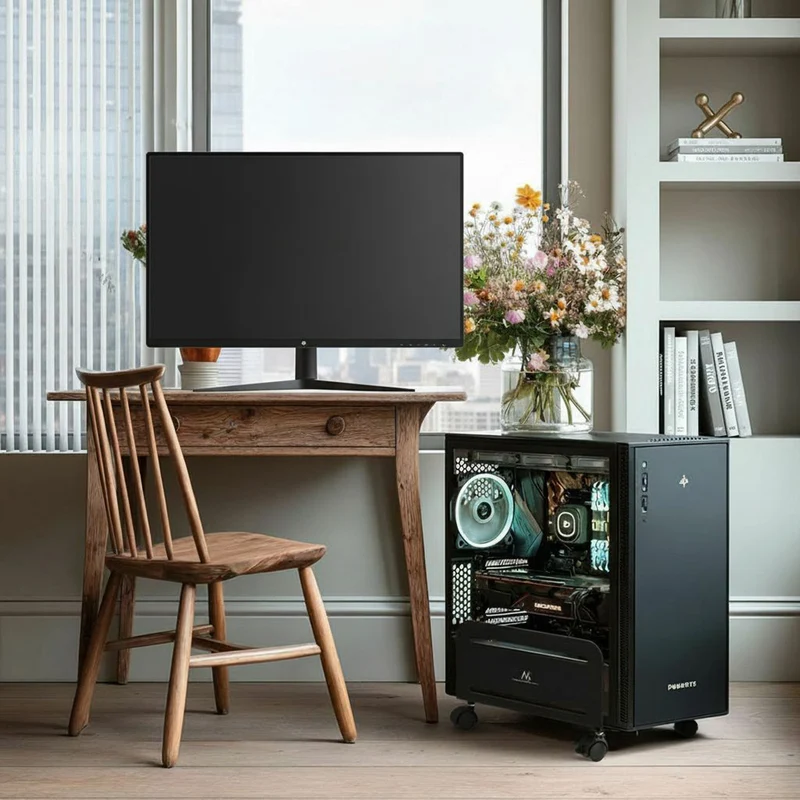Universal Computer Stand Cart with wheels Mobile CPU up to 10kg Cart PC Desktop